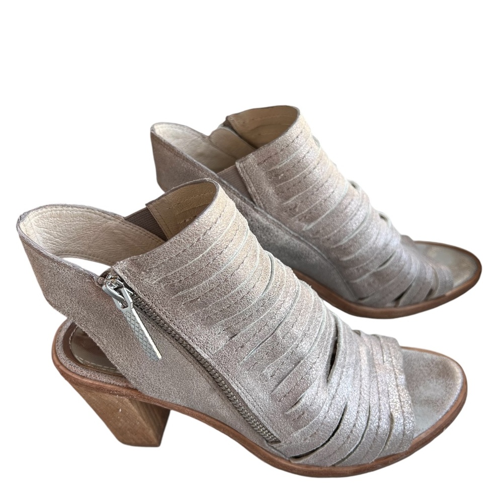Donald Pliner Kasia Metallic Open Toe Cutout  Booties Size 7 Women’s with Box